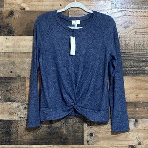 Socialite Twist Front Brushed Hacci Sweatshirt